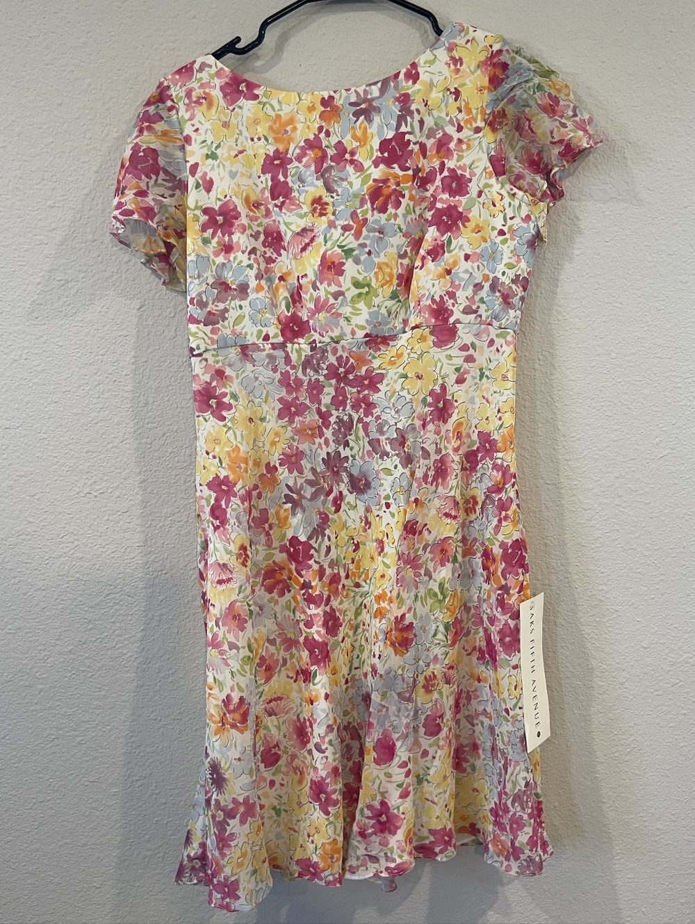 NWT KAY UNGER Evening Vintage Y2K Silk Multicolor Floral Swing Midi Dress Size 8